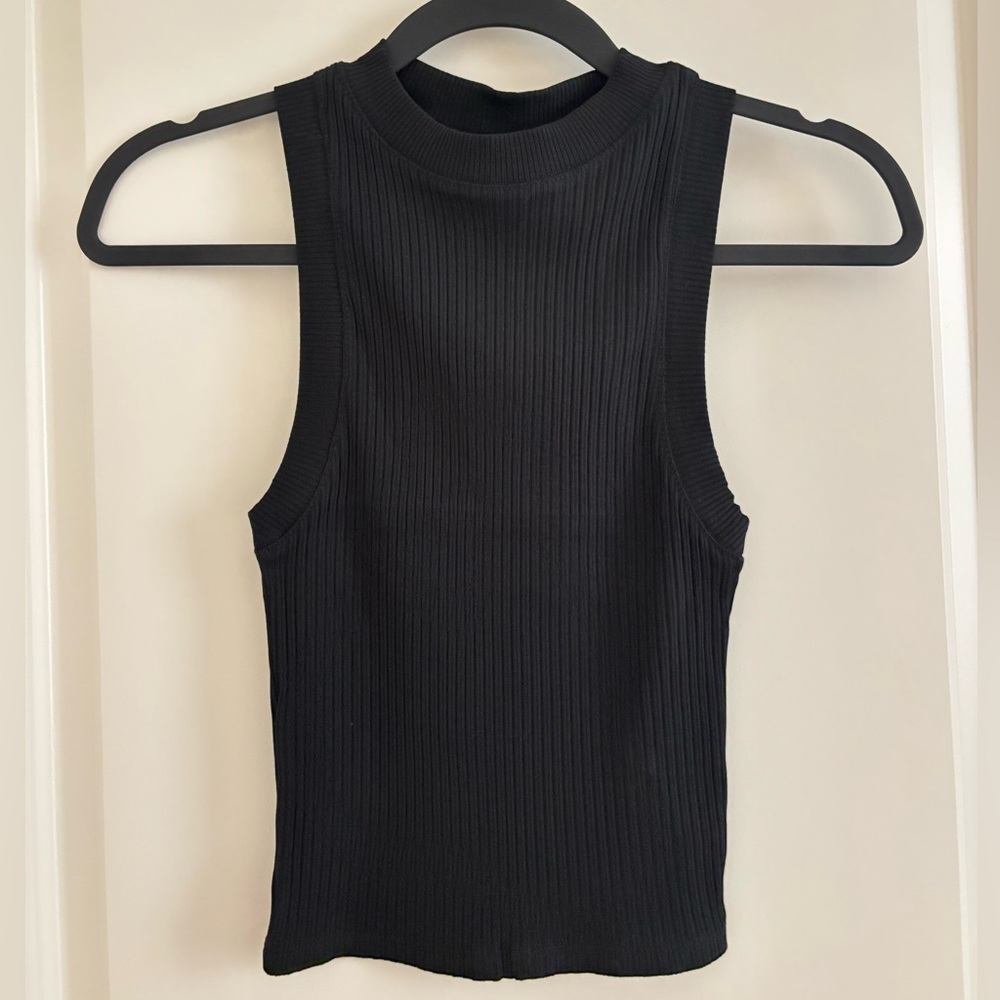 Zara Black Ribbed Tank Top
